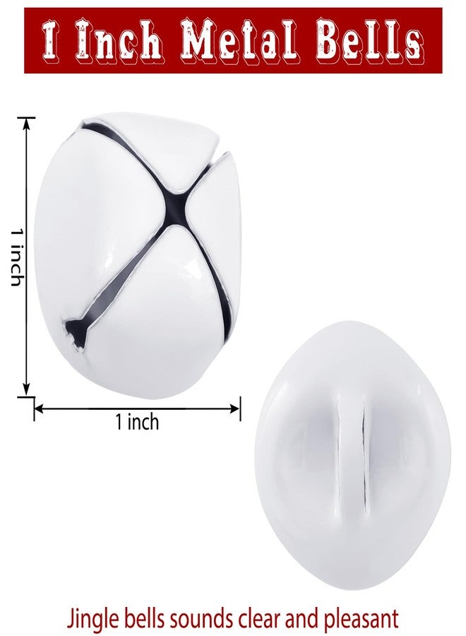 LIGHOON Jingle Bells for Crafts,1 Inch Large Jingle Bells Bulk, 50 Pcs Christmas Craft Bells for DIY Festival Home Wreath Christmas Party Decoration (White) - Image 3